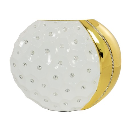 TOKIO Лампа настольная H.74 см., керамика, цвет белый, декор золото, swarovski (БЕЗ АБАЖУРА)