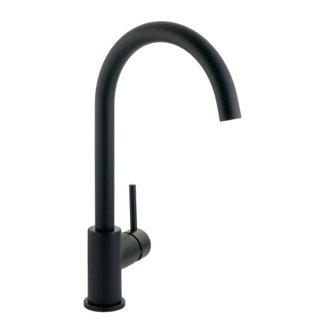 CUCINA FORTIS См-ль д/кухни моноком., высокий излив, ручка сбоку, черный матовый