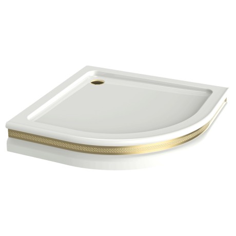 Поддон душевой, угловой, R90хH16 см, стеклокомпозит, белый