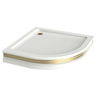 Поддон душевой, угловой, R90хH16 см, стеклокомпозит, белый