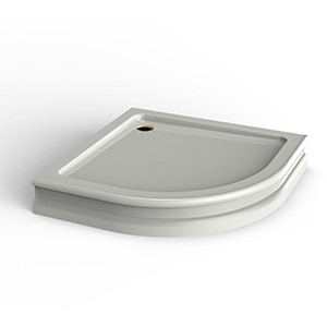 Поддон душевой, угловой, R90хH16 см, стеклокомпозит, белый