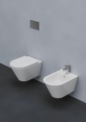 FORMA Унитаз подвесной 54х37хH34 см, безободковый, в компл.крепеж, керамика, Carbone (черный)