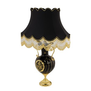 AMANTE BNB Лампа настольная 53х39хH.81,5 см., керамика/латунь, цвет черный, дек.золото (БЕЗ АБАЖУРА)