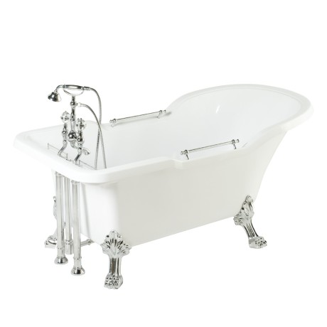 IMPERO Ванна 180x87хH76 см. белая, на лапах "LEONE"  STANDART  слив/перелив хром