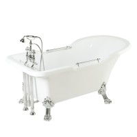 IMPERO Ванна 180x87хH76 см. белая, на лапах "LEONE" STANDART слив/перелив хром