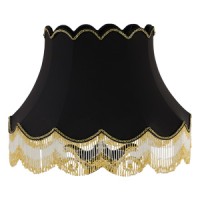 AMANTE BNB Абажур для лампы 27538, ткань, цвет черный, декор золото