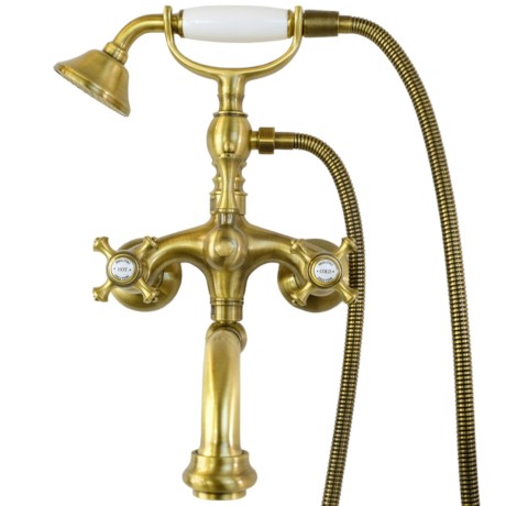 PRESTIGE См-ль д/ванны внешний, c поворотным изливом, бронза