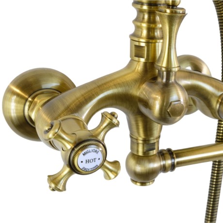 PRESTIGE См-ль д/ванны внешний, c поворотным изливом, бронза