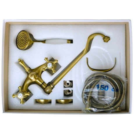 PRESTIGE См-ль д/ванны внешний, c поворотным изливом, бронза