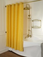 MIGLIORE Шторка L180xH200 см. для душа/ванны, текстиль, узор БАРОККО, цвет бежево-золотой