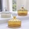 CRISTALIA Баночка низкая, H13 см. с крышкой, стекло/золото/Crystal