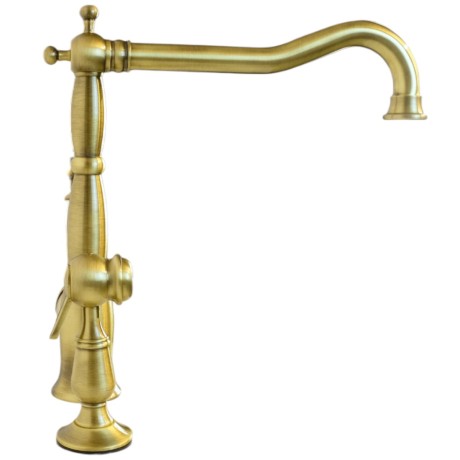 CUCINA OXFORD См-ль д/кухни моноком. с гигиенической лейкой, ручка белая, бронза