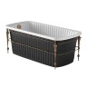 OLIVIA CONSOLE Ванна 174x83хH66 см. белая, панель черная, консоль, слив/перелив бронза