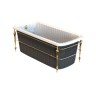 OLIVIA CONSOLE Ванна 174x83хH66 см. белая, панель черная, консоль, слив/перелив бронза