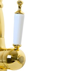 CUCINA OXFORD См-ль д/кухни моноком. с гигиенической лейкой, ручка белая, золото