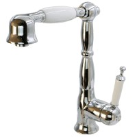 CUCINA OXFORD См-ль д/кухни моноком., с выдвижной лейкой, ручка белая/хром