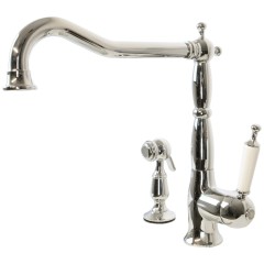 CUCINA OXFORD См-ль д/кухни моноком. с гигиенической лейкой, ручка белая, хром