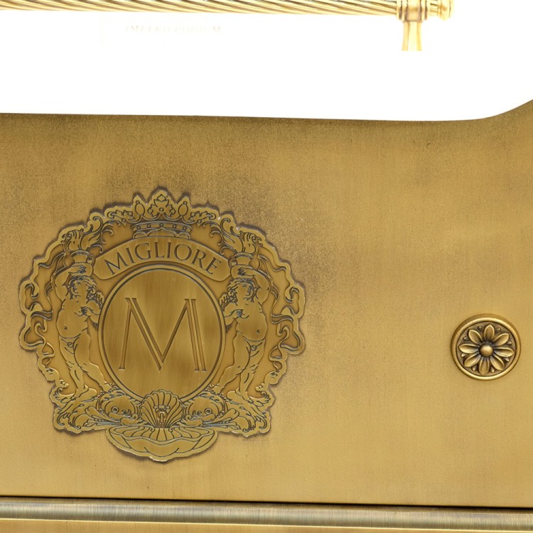 Ванна Migliore Impero Podium 26173 188x80 см, бронза, отдельностоящая с ручками, на подиуме, cо сливом-переливом бронза