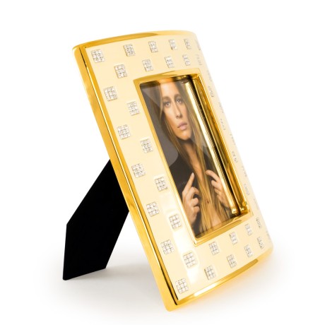 TOKIO Рамка для фотографий 28хН35 см, керамика, цвет кремовый, декор золото, swarovski