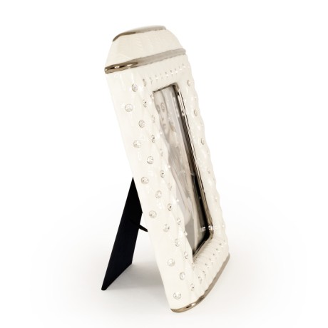 SIDNEY Рамка для фотографий 30хН36 см, керамика, цвет белый, декор платина, swarovski