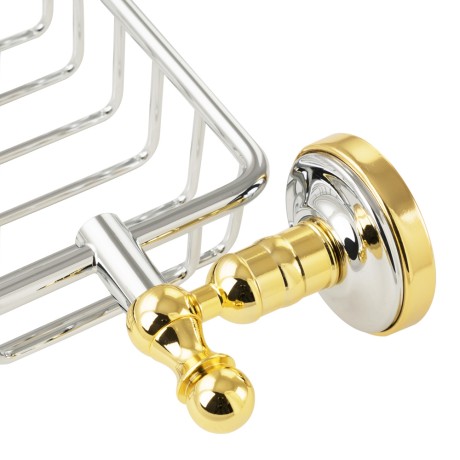 MIRELLA Решетка-корзинка настенная, хром/золото