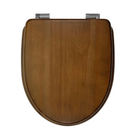 MILADY Крышка/сиденье унитазa Lux, с системой Microlift, цвет Noce/хром