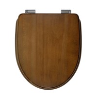 MILADY Крышка/сиденье унитазa Lux, с системой Microlift, цвет Noce/хром