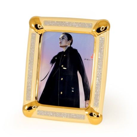 DUBAI Рамка для фотографий 26хН33 см, керамика, цвет кремовый, декор золото, swarovski