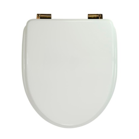 MILADY Крышка/сиденье унитазa Standart, с системой Microlift, цвет Laccato Bianco/бронза