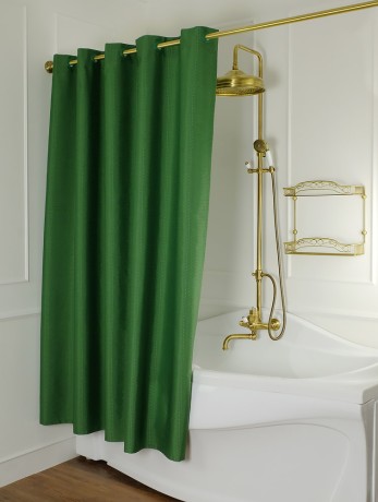 MIGLIORE Шторка L180xH200 см. для душа/ванны, текстиль, узор АР-ДЕКО, цвет зеленый