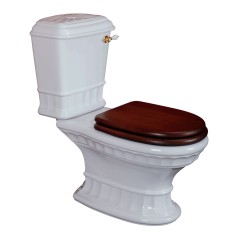 GIANETA Комплект унитаз моноблок выпуск в пол, бачок с ручкой золото (БЕЗ КРЫШКИ)