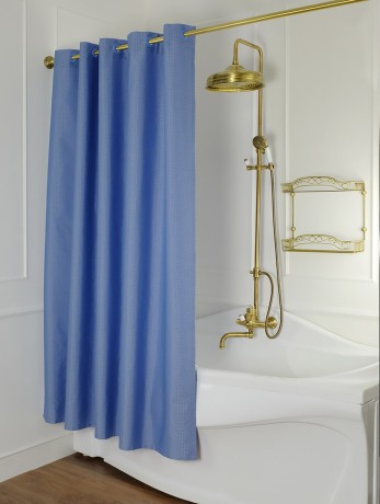 MIGLIORE Шторка L180xH200 см. для душа/ванны, текстиль, узор АР-ДЕКО, цвет голубой