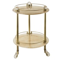 CRISTALIA Столик на колёсиках, H57xD40 см, стекло/бронза/Crystal