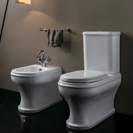 CHARME Унитаз моноблок 69х40 см, выпуск в стену, керамика, Shiny White (белый)