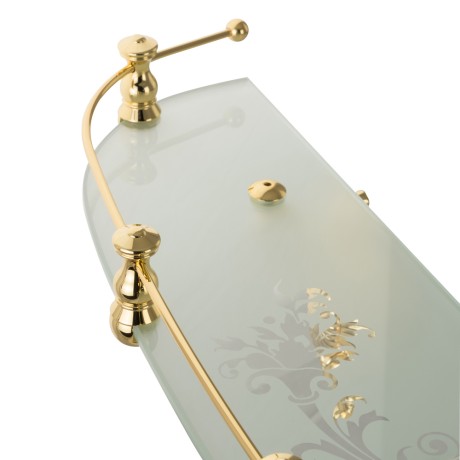 ELISABETTA Полка c галереей, L59 см, стекло/золото