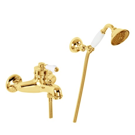 ERMITAGE См-ль д/ванны моноком. внешний, ручка белая, золото