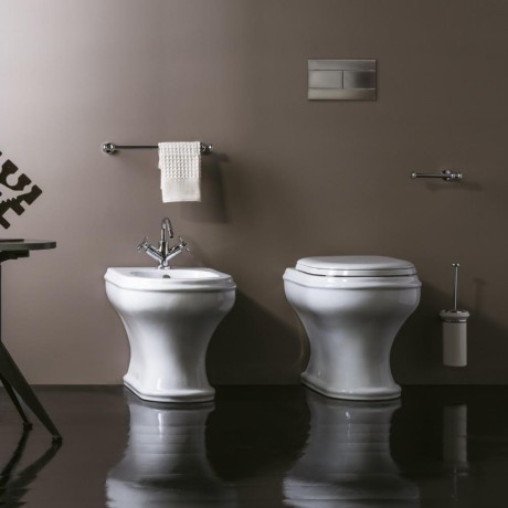 CHARME Унитаз напольный 52,5x40 см, выпуск в стену, керамика, Shiny White (белый)