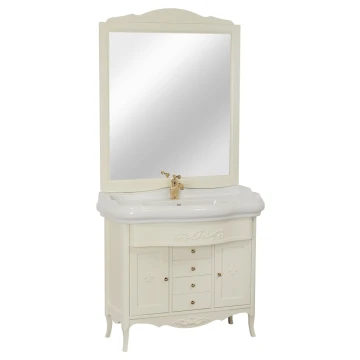 Тумба с раковиной и зеркалом Migliore Bella 30281 Avorio, 100 см,