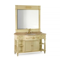 KANTRI Комплект 128 см. DECAPE SABBIA с зеркалом, стол-ца мрамор DIANO REALE, раковина, ручки золото