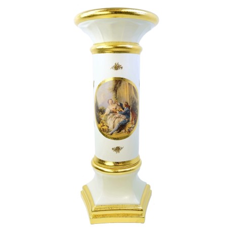 BAROQUE Колонна напольная Н86 см, керамика, цвет кремовый, декор золото
