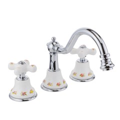 PROVANCE См-ль д/биде, на 3 отв., донный клапан &quot;click-clack&quot;, бел. с декором/хром