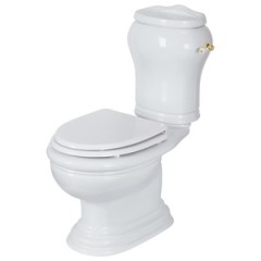 MILADY Комплект унитаз моноблок выпуск в пол, бачок, ручка золото (БЕЗ КРЫШКИ)