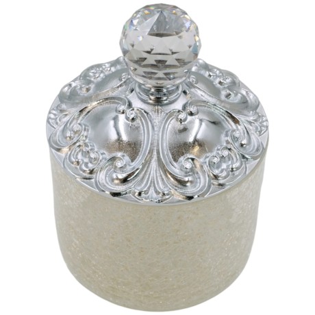 CRISTALIA Баночка высокая, H16 см. с крышкой, стекло/хром/Crystal