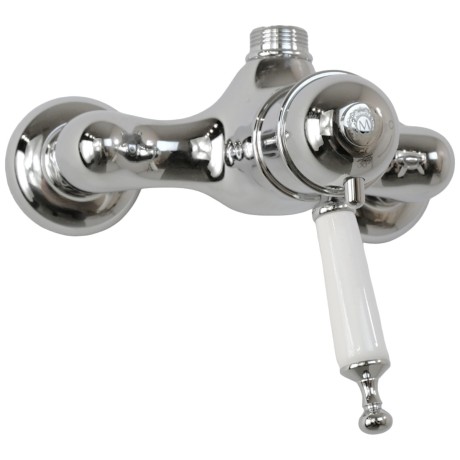 OXFORD См-ль д/душ. колонны моноком., термостат. внешний, выход М3/4", ручка белая, хром