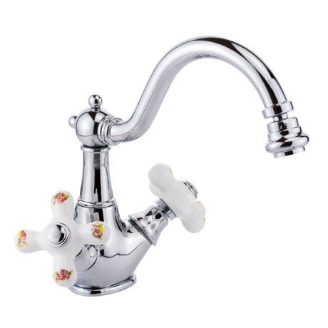 PROVANCE См-ль д/биде, донный клапан "click-clack", бел. с декором/хром