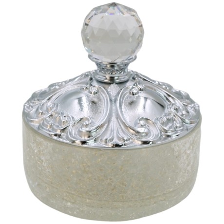 CRISTALIA Баночка низкая, H13 см. с крышкой, стекло/хром/Crystal