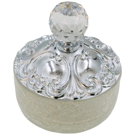 CRISTALIA Баночка низкая, H13 см. с крышкой, стекло/хром/Crystal