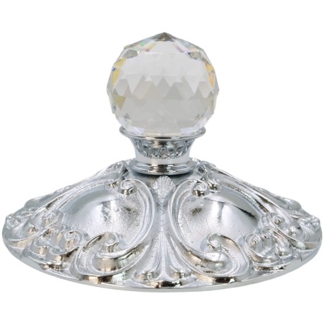 CRISTALIA Баночка низкая, H13 см. с крышкой, стекло/хром/Crystal