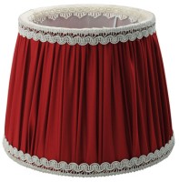 COMPLEMENTI Абажур (300) для светильника, круглый, ткань, цвет бордовый, декор серебро