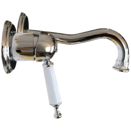 OXFORD См-ль д/раковины моноком. скрытого монтажа настенный, на 2 отв., ручка белая, хром